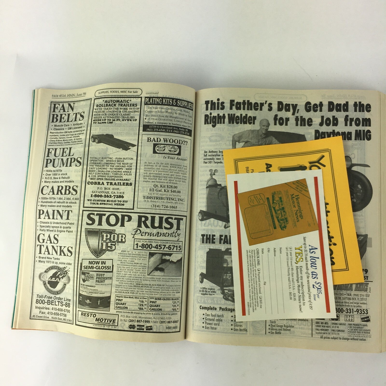 June 1996 Hemmings Motor News 1936 Dodge Ford Chevrolet Muscle Cars!