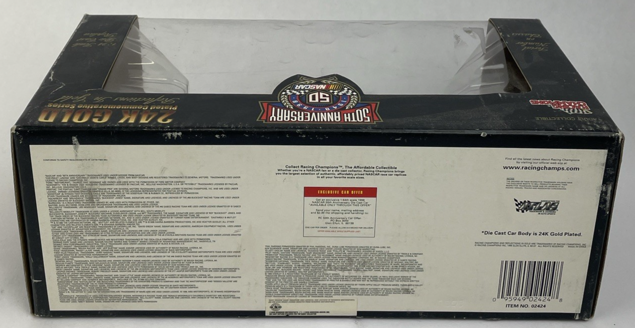 Racing Champions 1:24 "Reflections in Gold" 24k NASCAR 50th Anniversary #50  NOS
