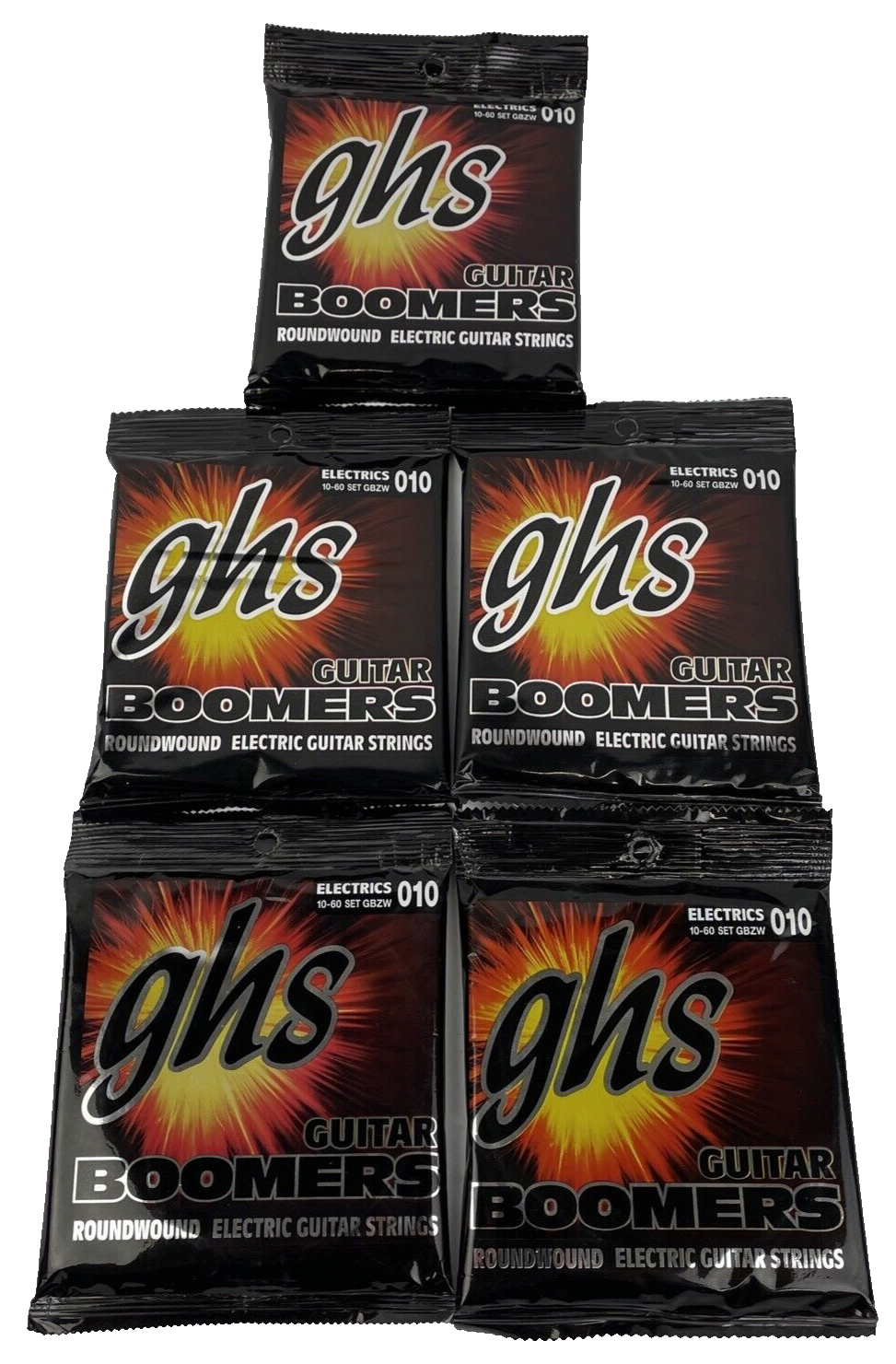 5 x Pack GHS GBZW Boomers Zakk Wylde Roundwound Electric Guitar Strings (10-60)