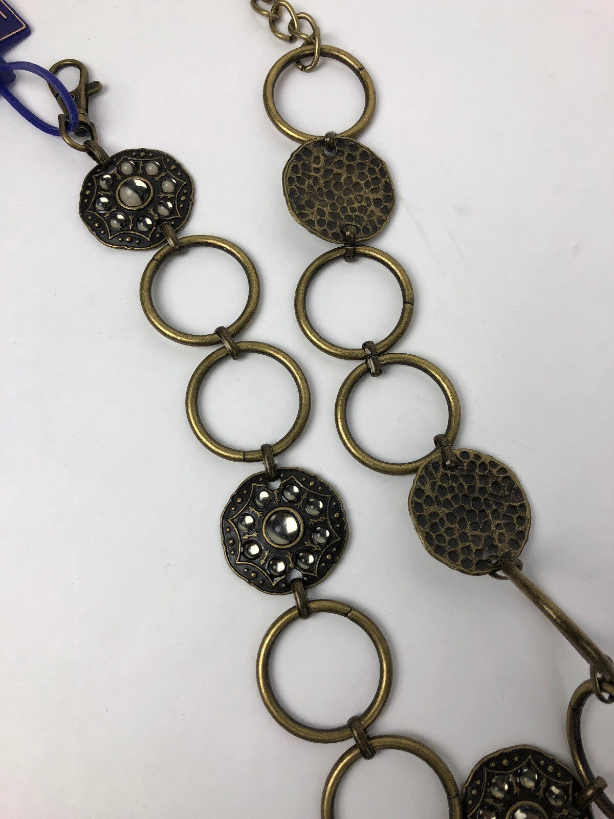 New Rare Madden Girl Women's Bronze Unique Chain Metal Belt Size ML 43” FSTSHP