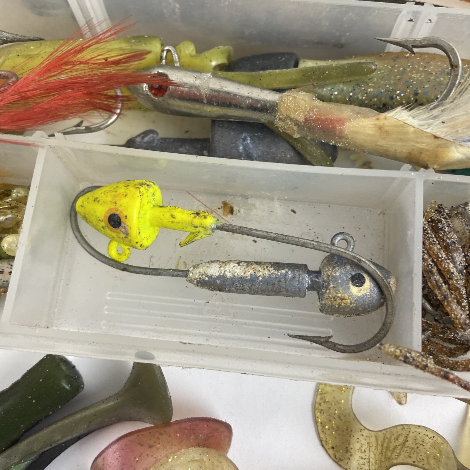 Huge Lot Bass Fishing Soft Lure - Worms Minnows Jig Grub Fishtrap Plastic Rubber