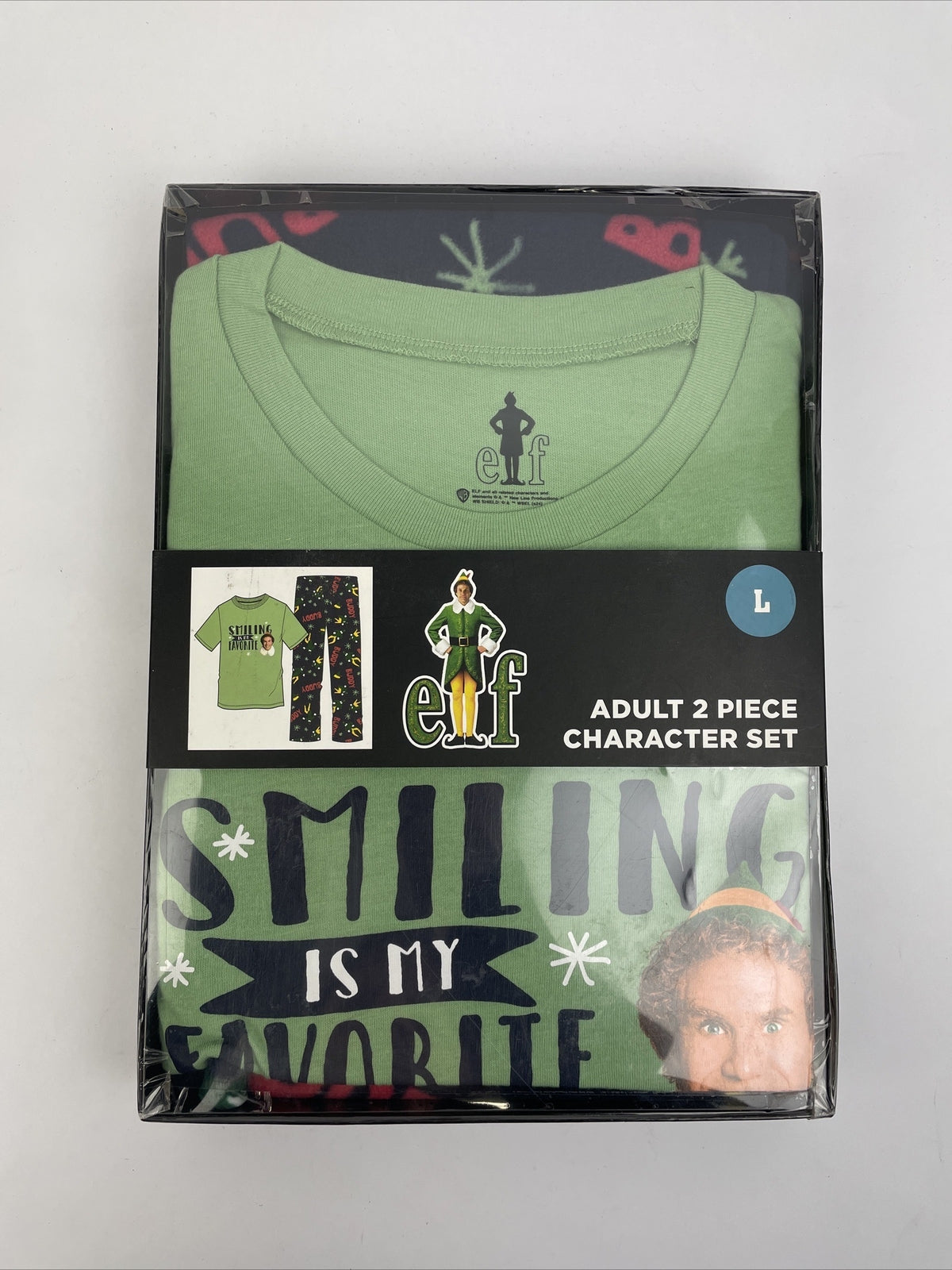 Buddy the Elf Christmas Mens 2pc Sleep Set Large Graphic Sleepwear Will Farrell