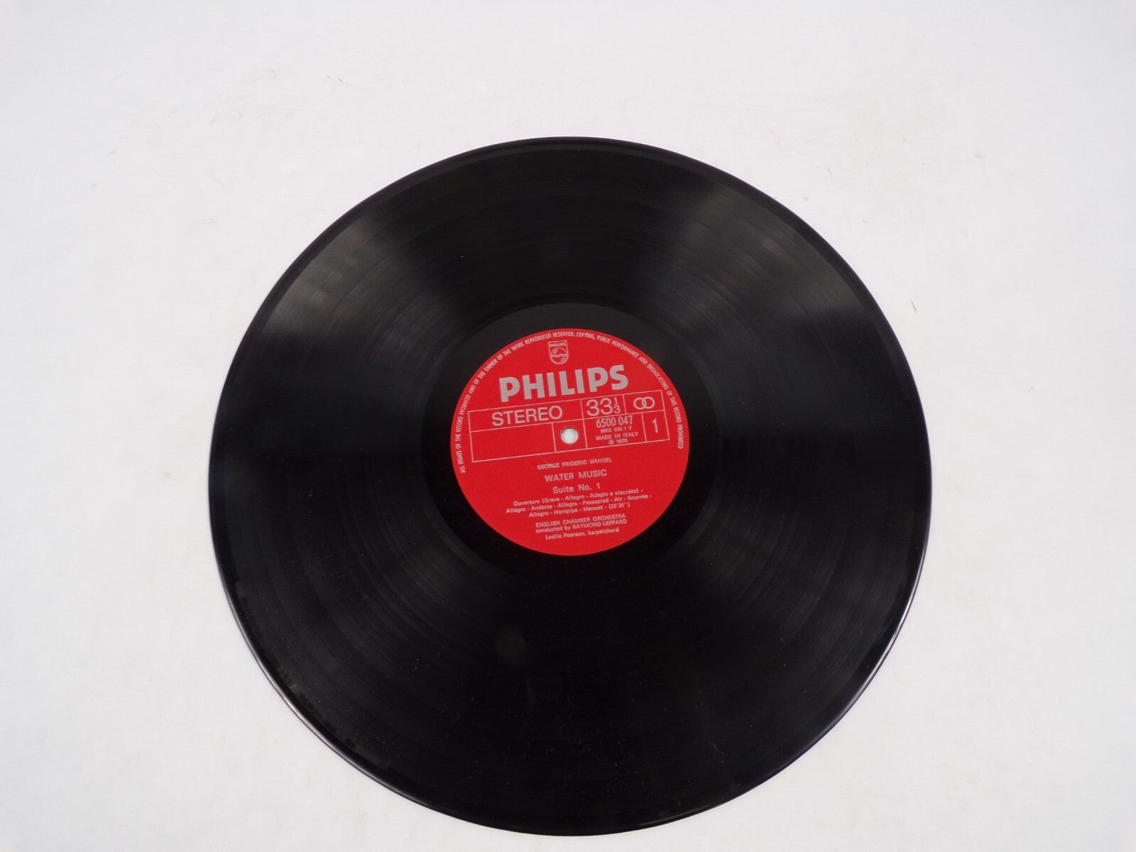 Handel Water Music Raymond Leppard Menuet Allegro Air Passapied Vinyl Record