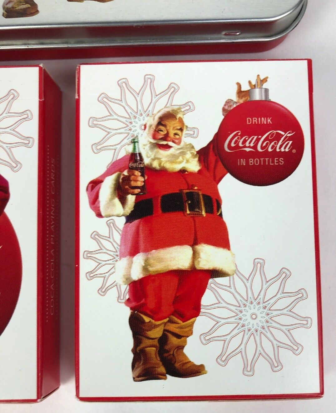Bicycle COCA COLA ~ Santa Claus 2008 Collectible Playing Cards w/ tin container