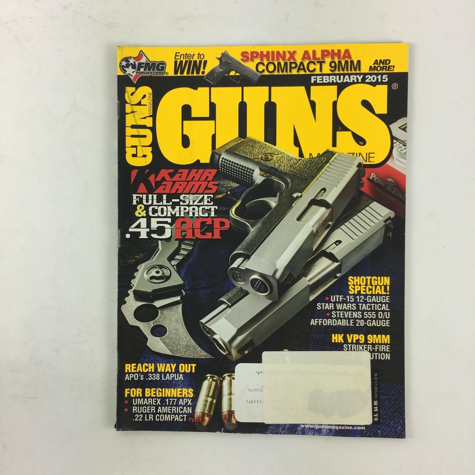 February 2015 Guns Magazine Full Size Compact .45 ACP Umarex .177 APX .22 LR