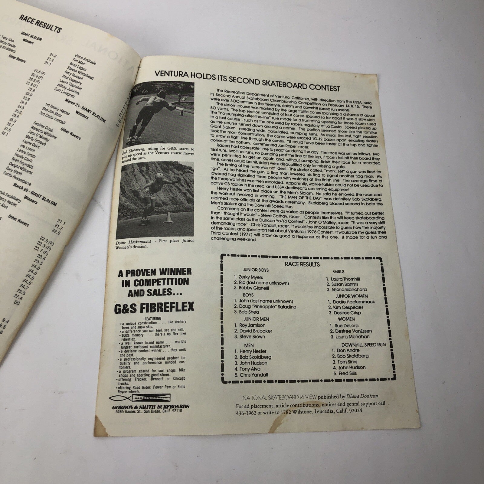 1976 first edition National Skateboard Review vintage skateboarding magazine collectible.