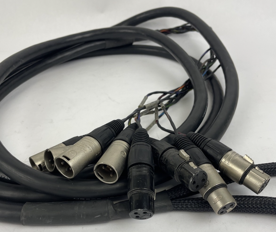 Male / Female 25 Pin AES EBU to 4M  4 x F 4 x M 3 Pin XLR Breakout Snake Cable