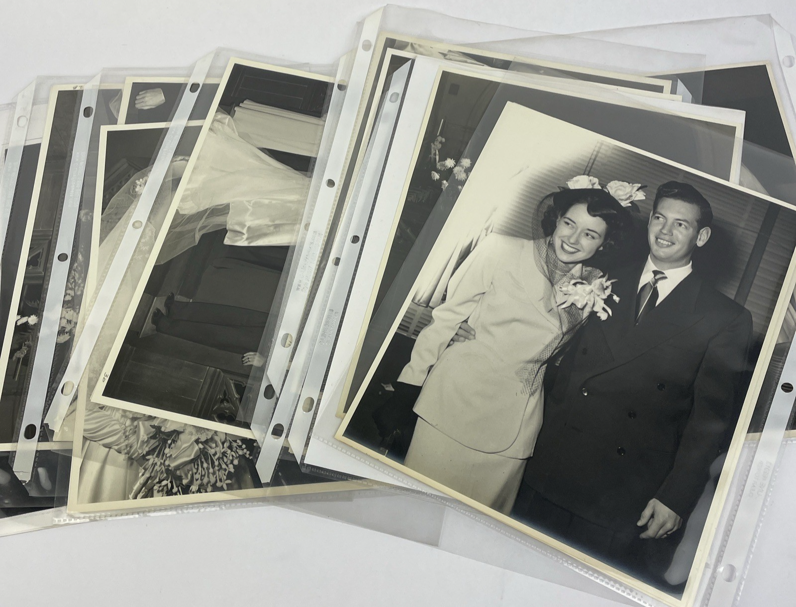 Vintage Large Photos Lot of 2 American Family Wedding Party 1960s Pictures 8x10