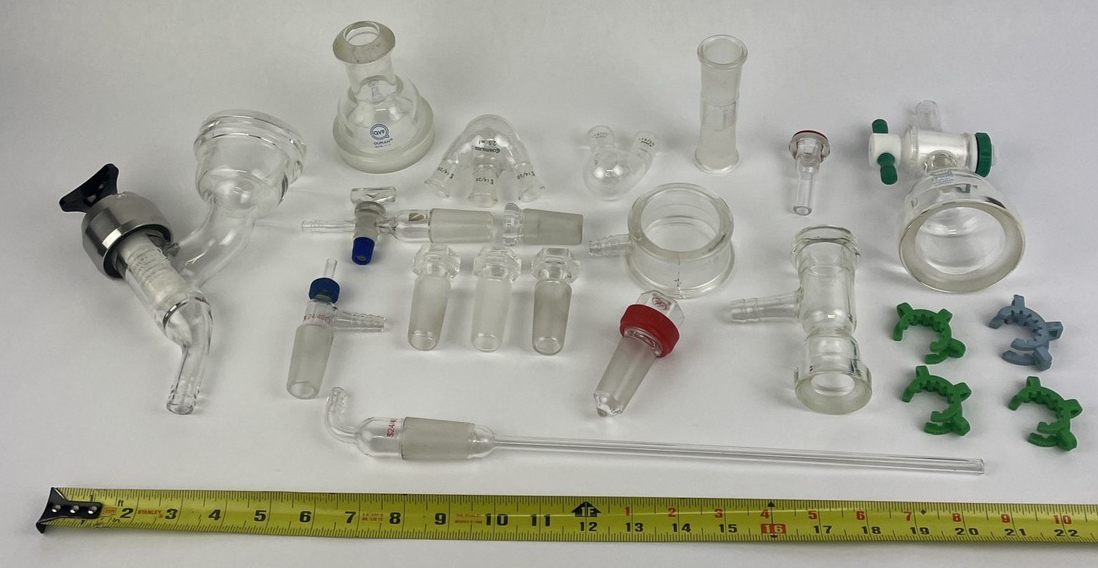 Schott Duran Glass Lab QVF Duran BORO3.3 Glass Funnel Beaker Stop Assorted LOT