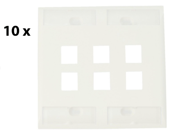 LOT OF 10 COMMSCOPE Faceplate Kit  2-gang 6 port  white 1-2111013-3