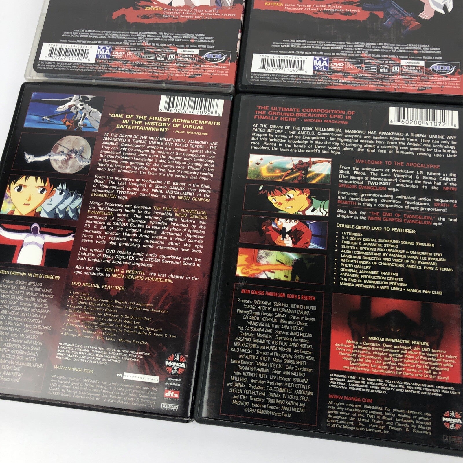 ANIME DVD LOT  Elfen Lied Vector  1 , 2 Gunslinger Girl Fafner Neon Genesis x 2