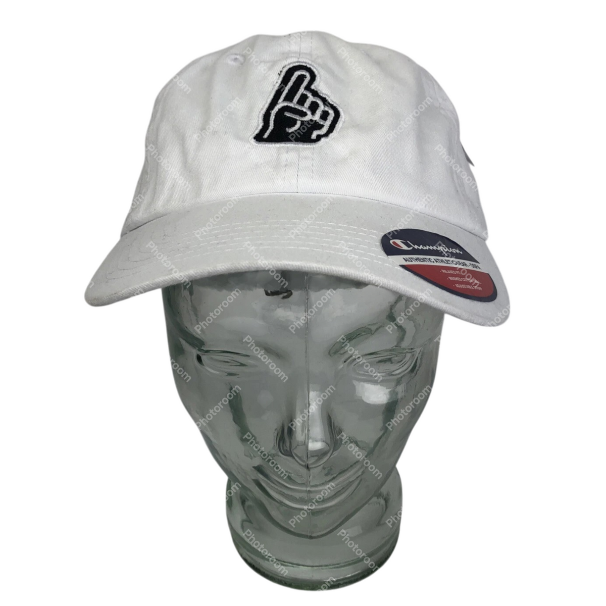 Champion Authentic Athletic-wear OSFA Adjustable White #1 Finger Logo Cotton Hat