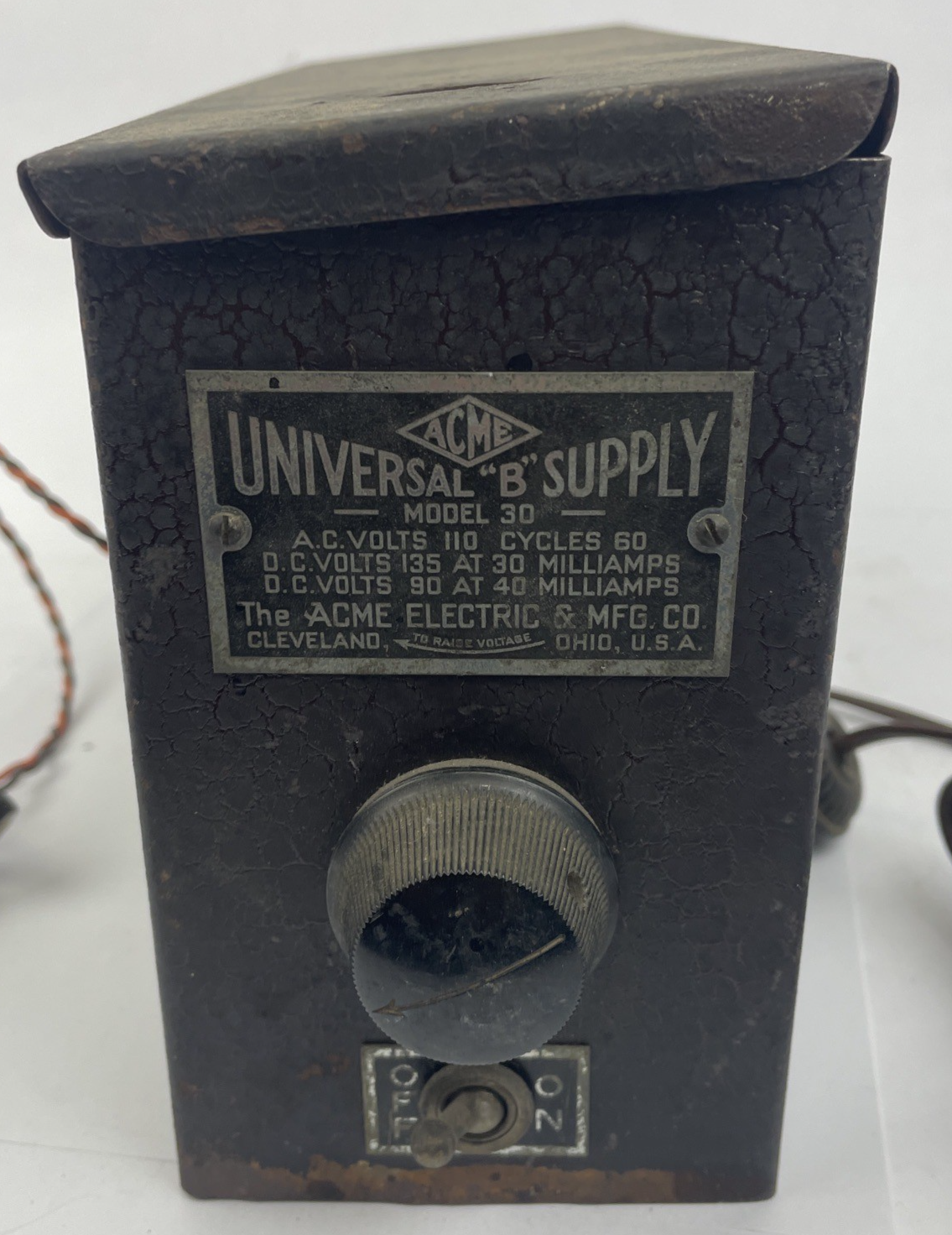 Vintage Antique ACME Yniversal B Supply Model 30 Steam Punk Untested