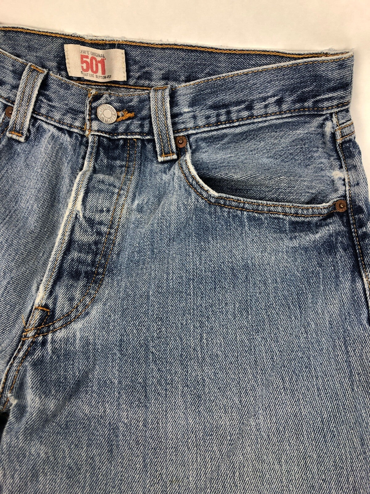 Vintage Levi 501 Jeans Red Tab Blue Straight Button Fly (Patch W31L34) W 31 L 33