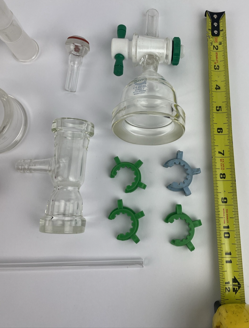 Schott Duran Glass Lab QVF Duran BORO3.3 Glass Funnel Beaker Stop Assorted LOT