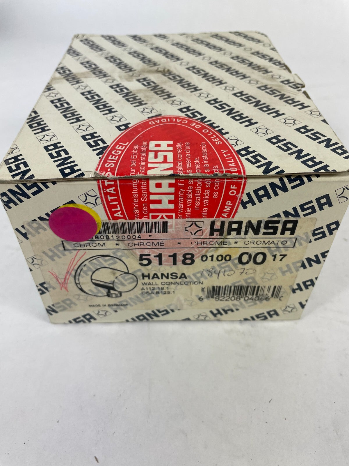 Hansa 5118 0100 0017 wall connection elbow polished chrome solid brass shower fitting