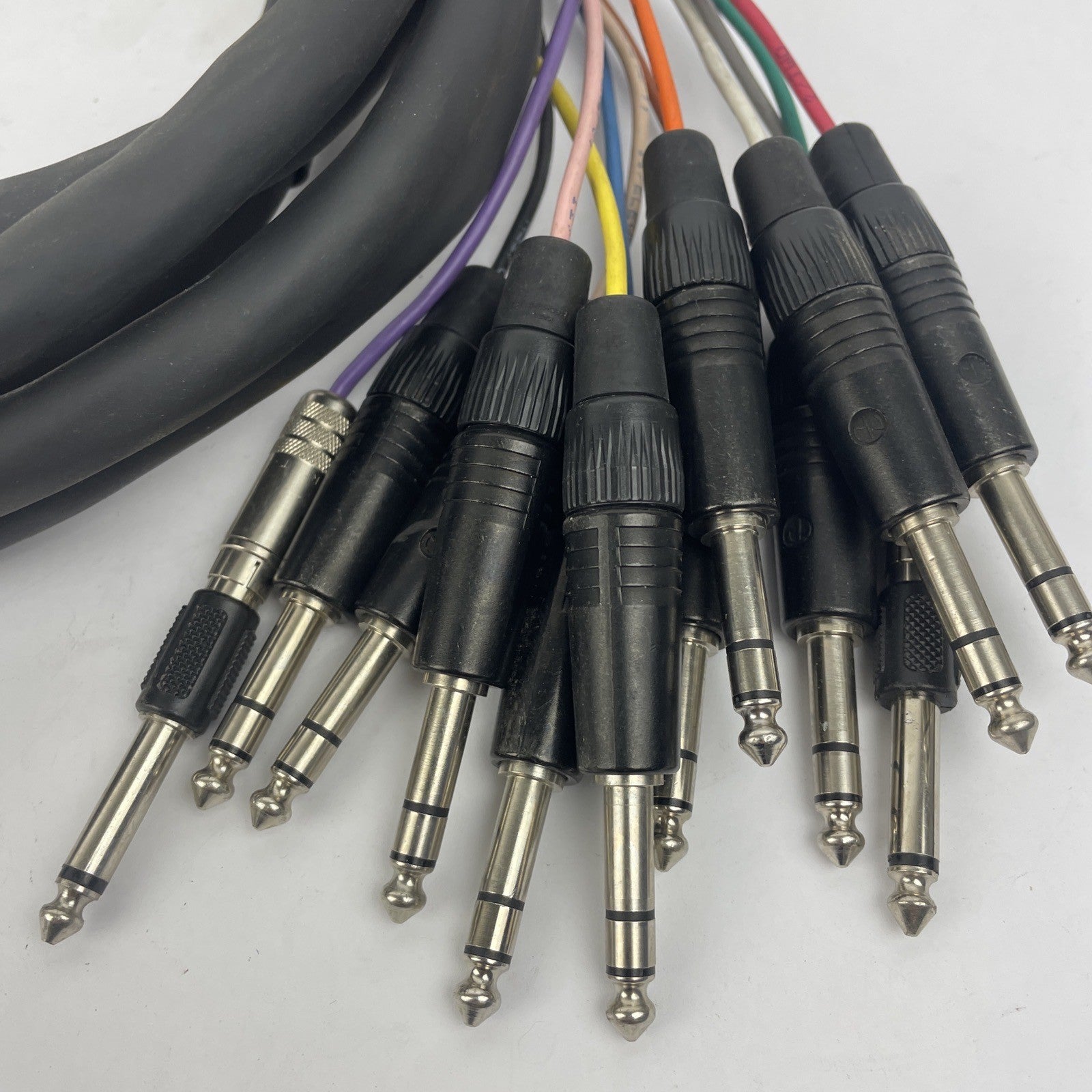 12 Channel Male 1/4" Phone to 3-Pin Neutrik XLR Black Female Male Snake Cable