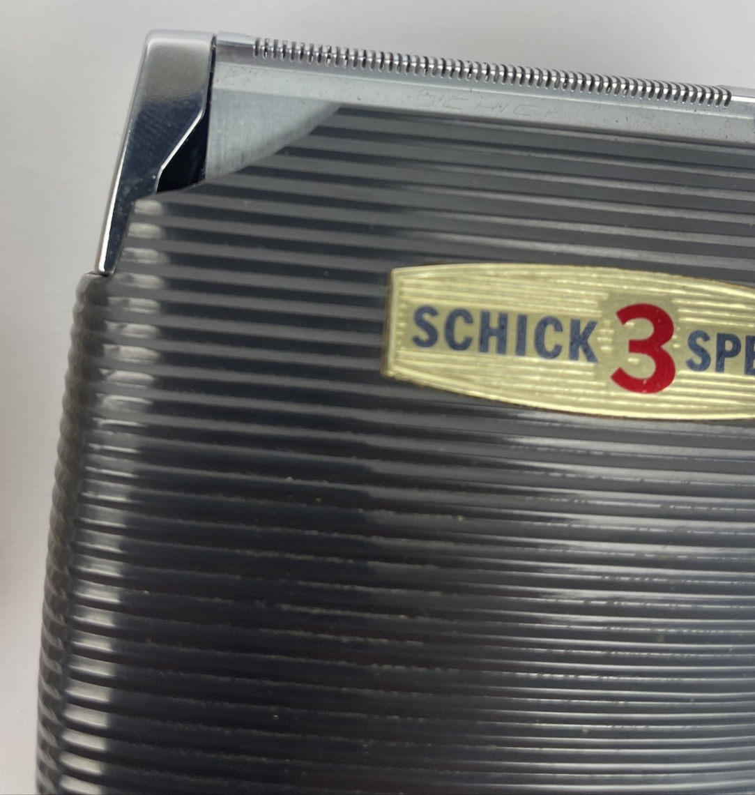 Vintage Schick 3-Speed Electric Shaving Razor 1960's  Working Dark Grey