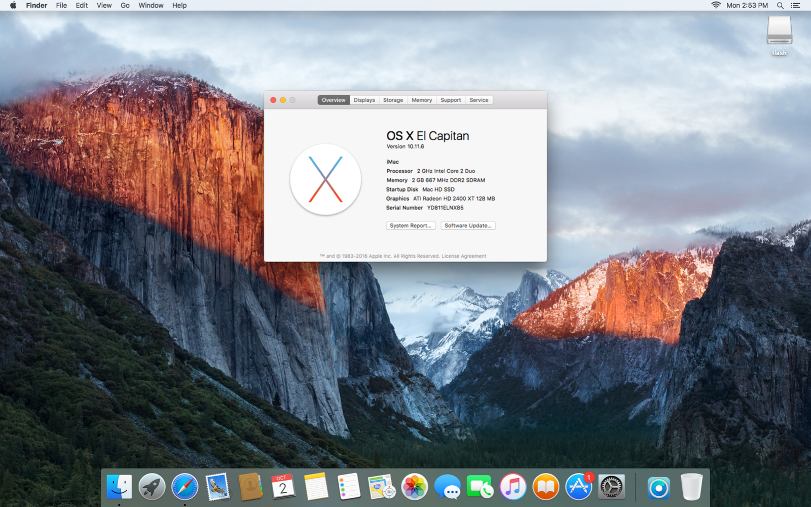 Apple A1224 Imac 20" Intel 2.4 GHz Core 2 Duo 2GB Ram 512GB SSD Hard drive