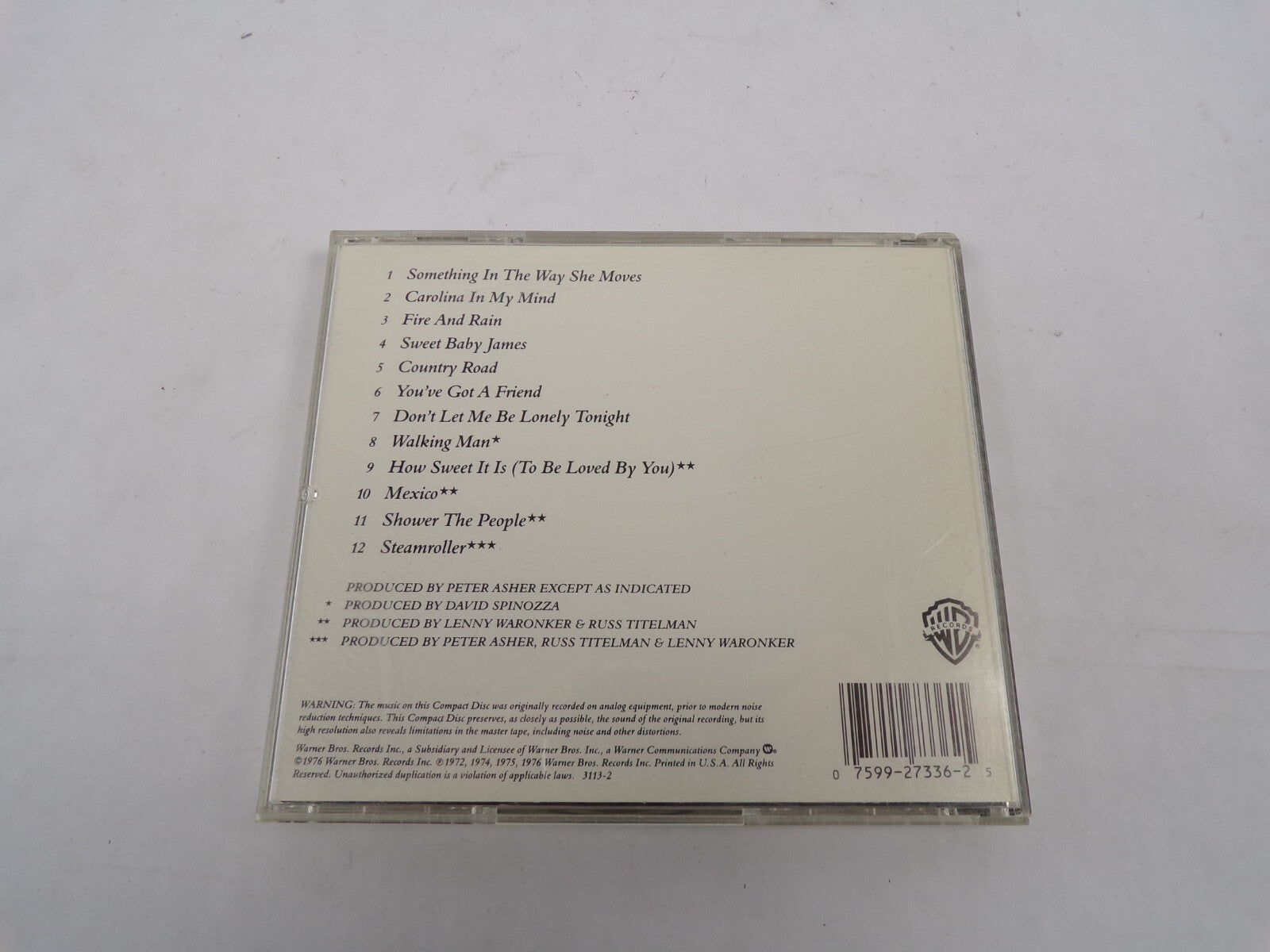 James Taylor Greatest Hits CD compilation cover