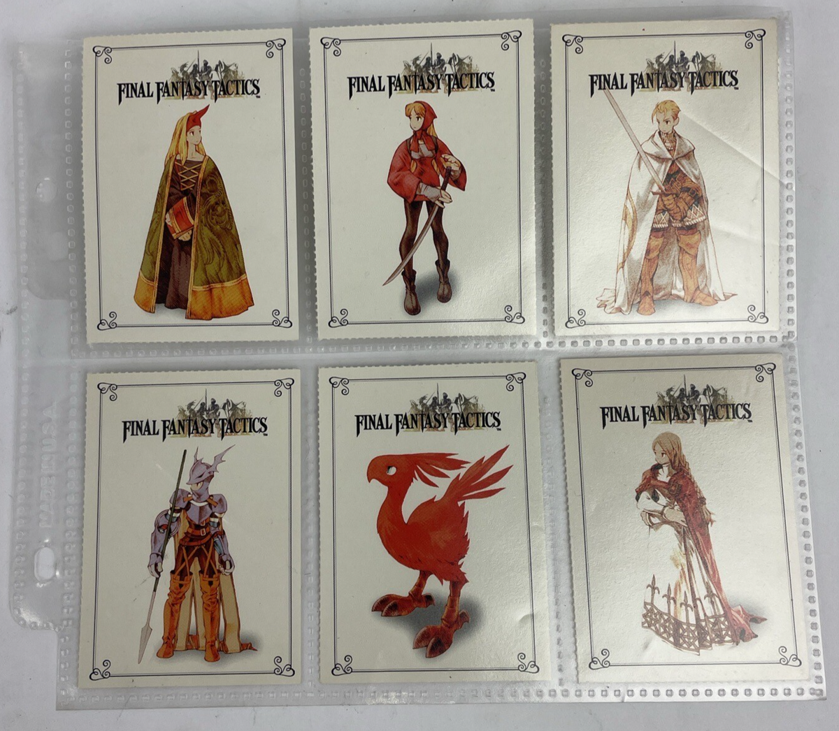 6 x Final Fantasy Tactics Playstation 1 EB Games Squaresoft Promo Trading Cards