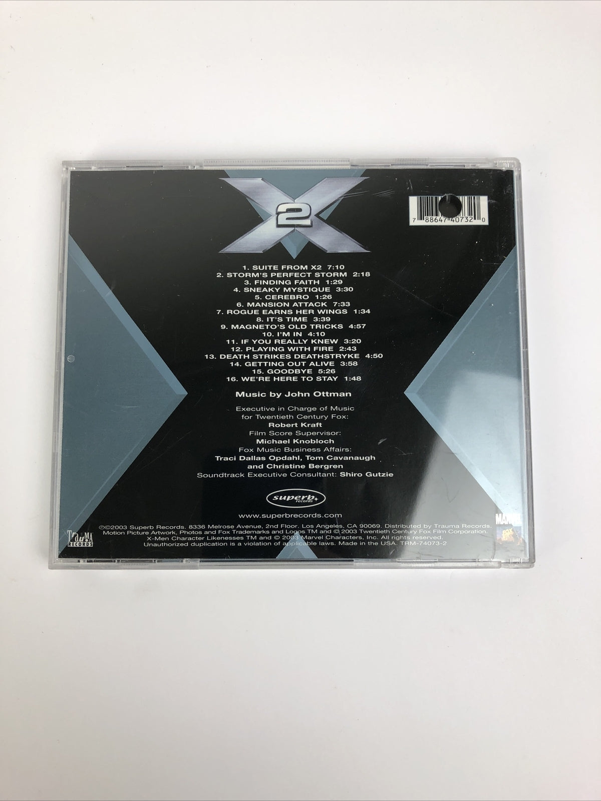 MARVEL X-Men: X2  [Original Motion Picture Score ] by John Ottman (CD) 16 Tracks