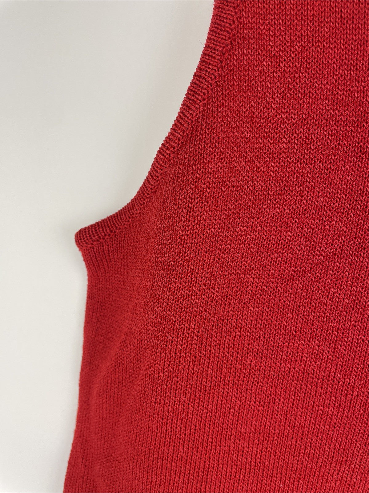 DONNA KARAN Knit Dress Solid Red Sleeveless Women's Size S Classic Style VGC