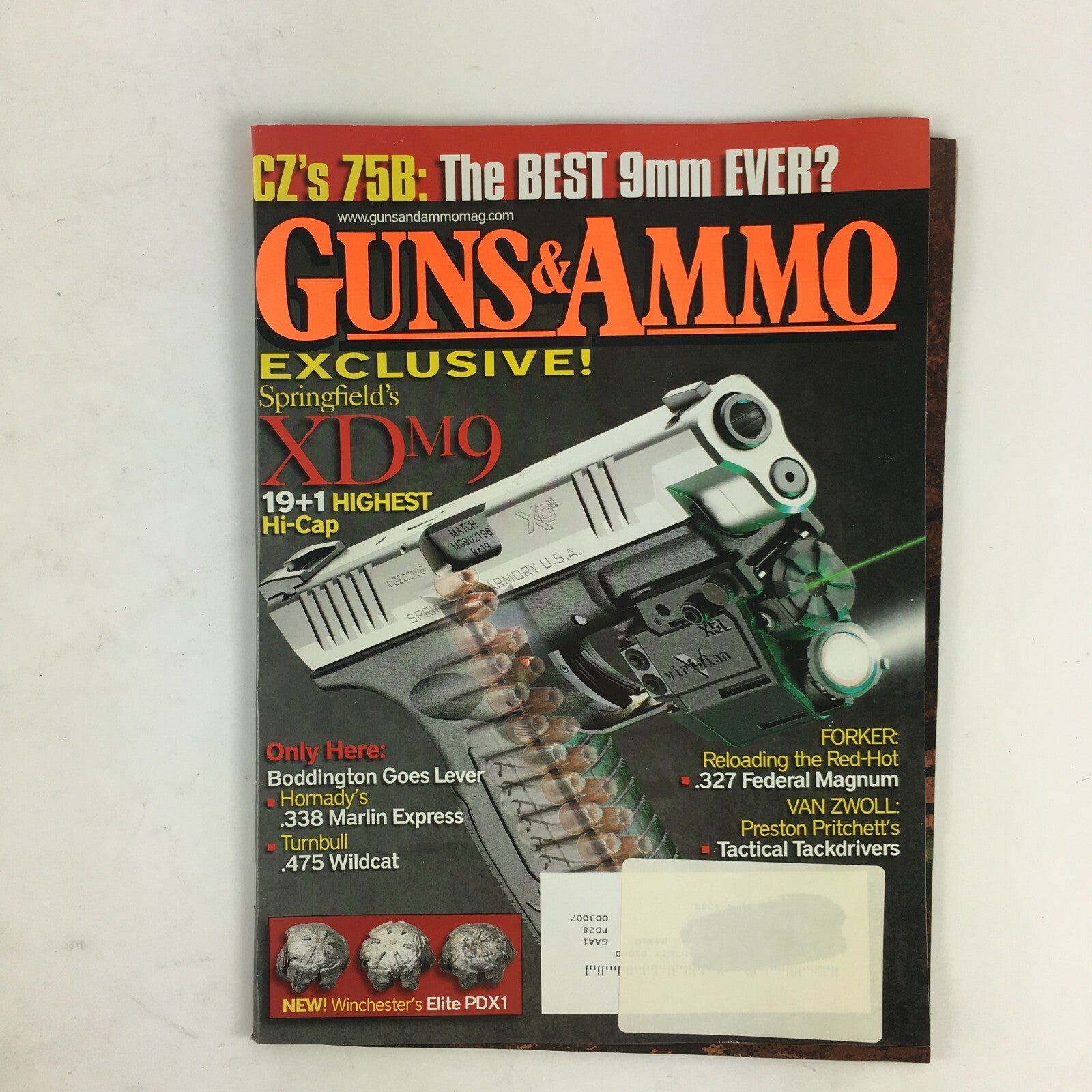 Guns & Ammo Magazine Springfields XDM9 Hornadys .338 Marlin Express .475 Wildcat