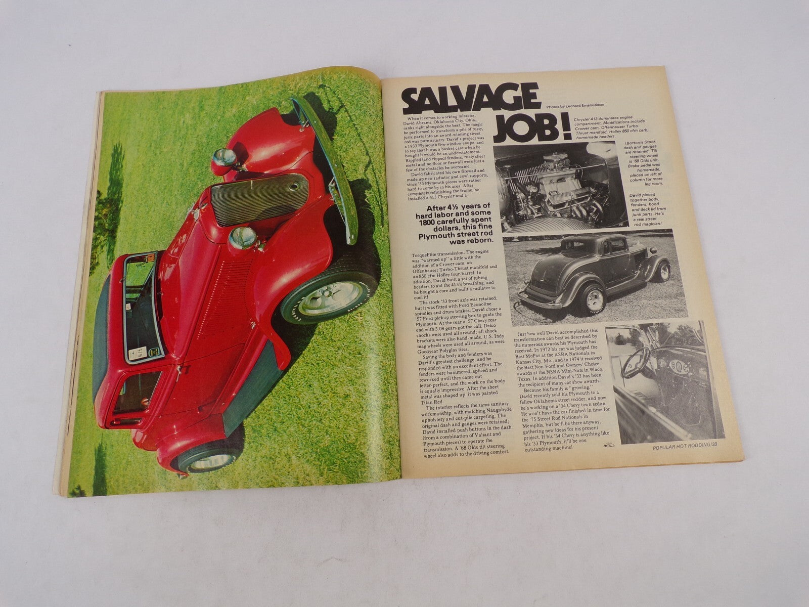 June 1975 Hot Rod Magazine How To Build A Street Rod! 800 CFM Holley 2-Baarrel!