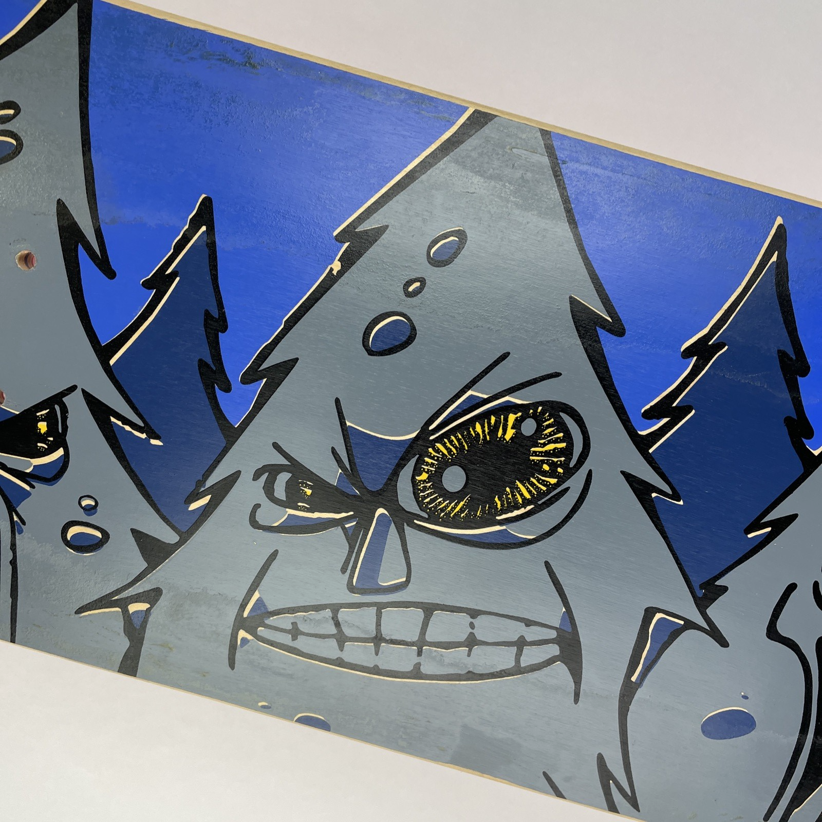 Vintage Woodchuck Laminates Circa 1996 " Angry Trees " Skateboard Deck 8" x 31.5