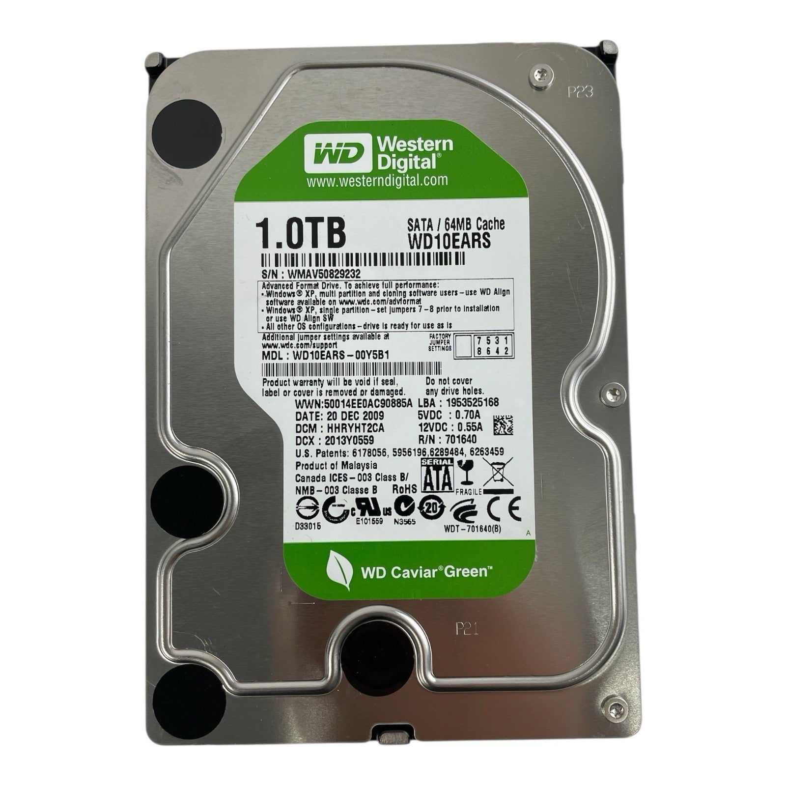 Western Digital 1TB HDD Hard Drive SATA Desktop 3.5" WD10EARS