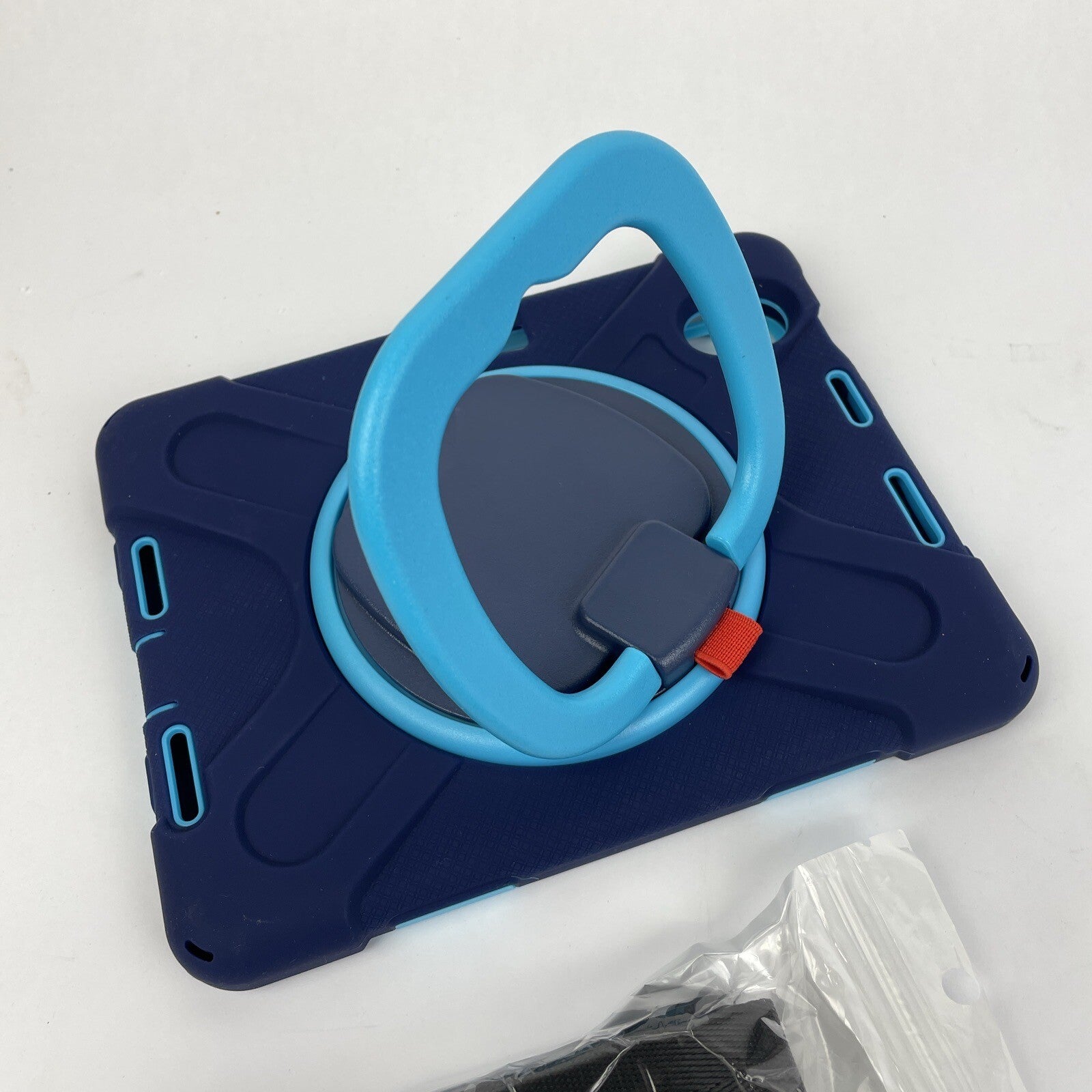 Drop And Shock Proof Case For Tablet Navy Blue And Sky Blue w Stand/Hook Strap +