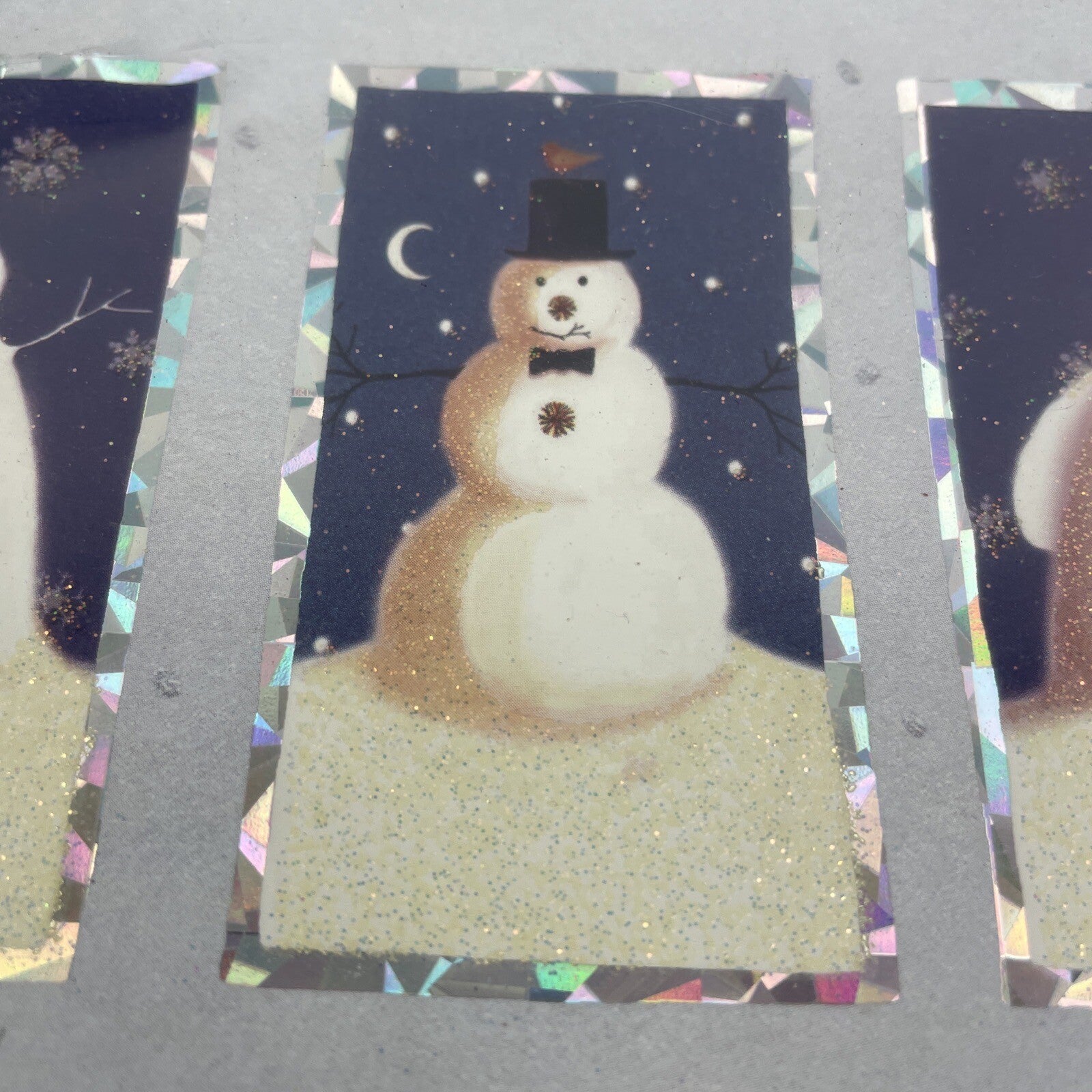 The 3 Snowman Boxed Silver Foil Christmas Cards 42 Ct  Envelopes Made In the USA