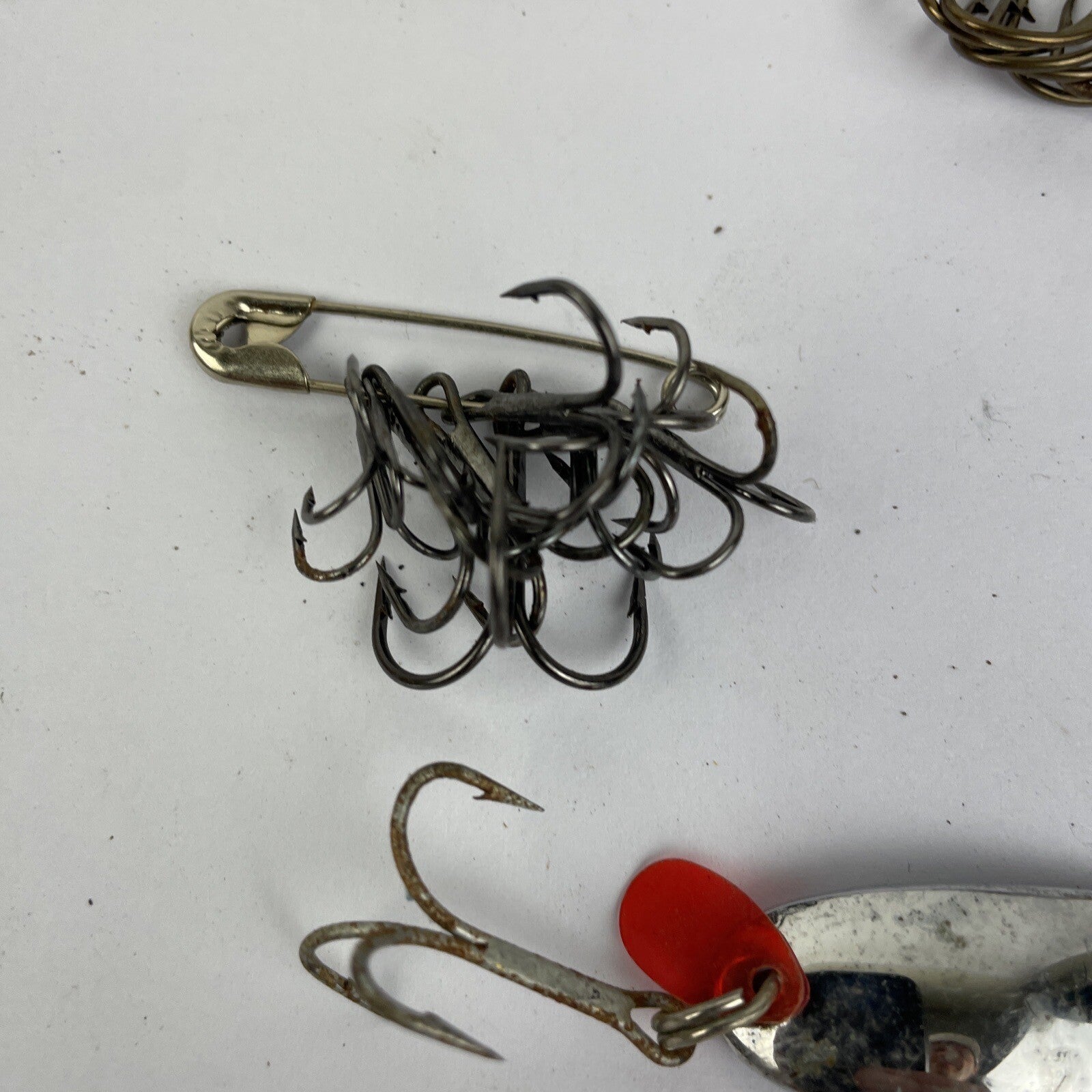 Plano 5520 Tackle Box Orange Beige Fishing Box With Contents Hooks Swivel Beads