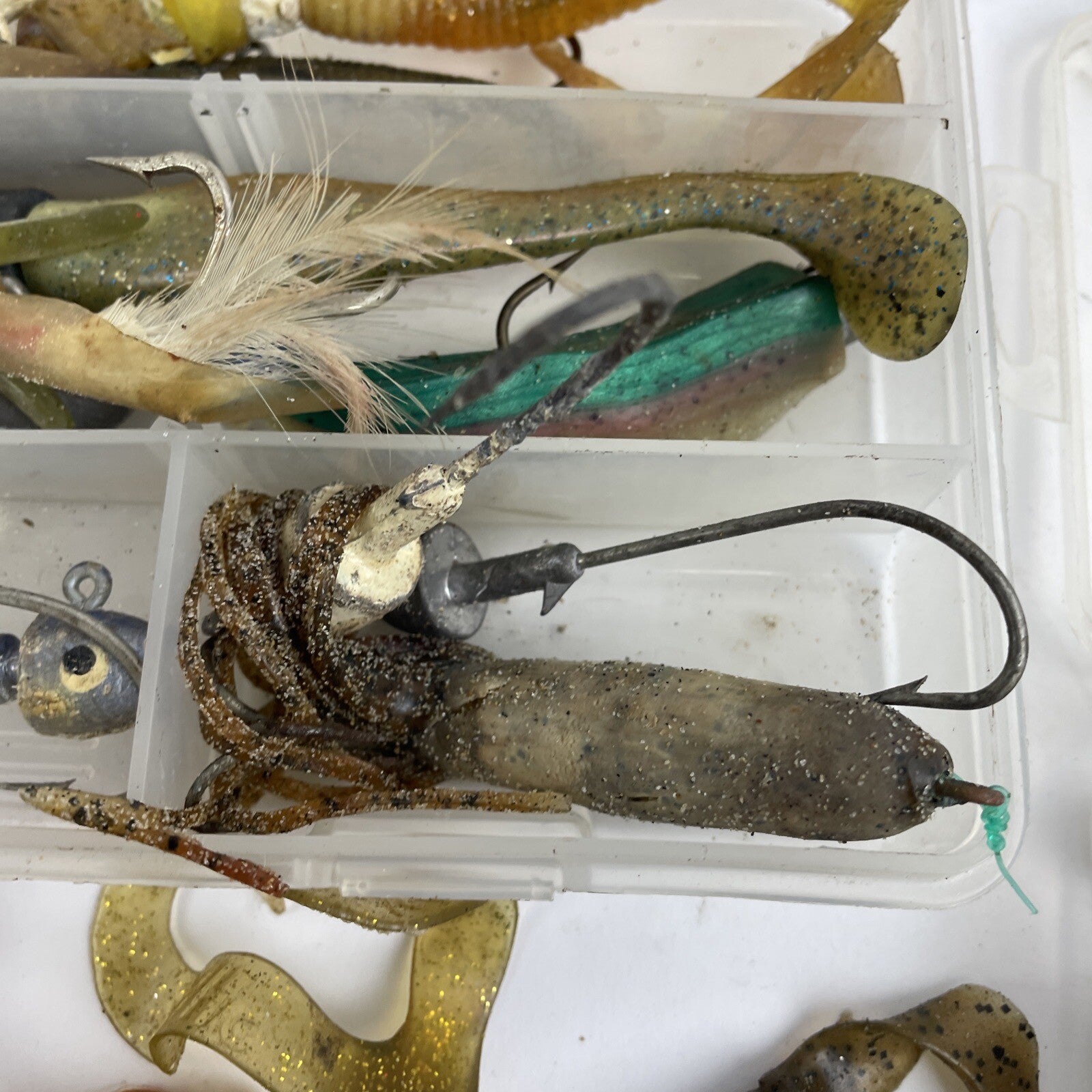 Huge Lot Bass Fishing Soft Lure - Worms Minnows Jig Grub Fishtrap Plastic Rubber