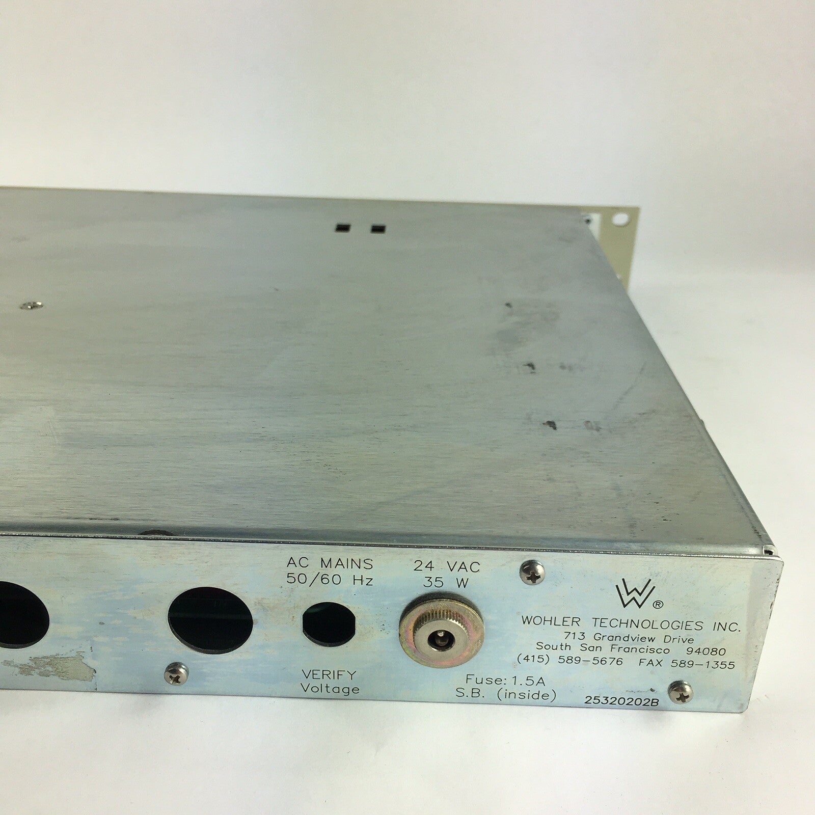 Wohler AMP-1A Stereo Analog Audio Confidence Monitor Amplifier Speaker Panel 1U