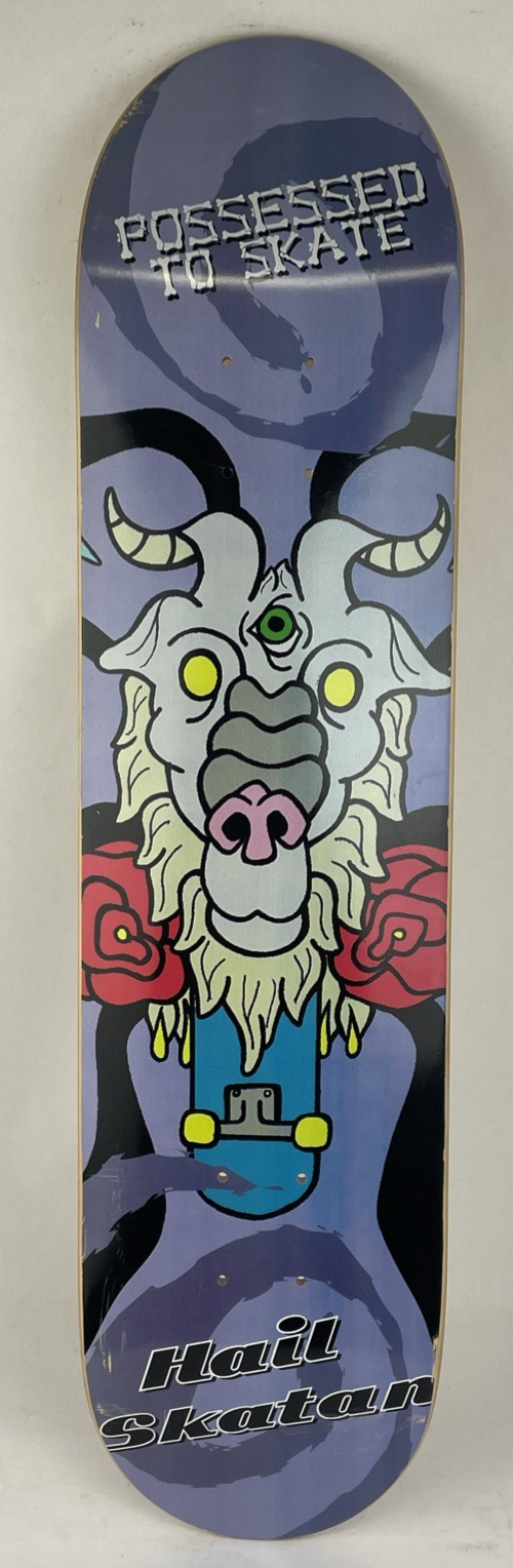 VINTAGE Possessed to Skate " HAIL SKATAN" GOAT SKATEBOARD DECK 7.5" x 31"