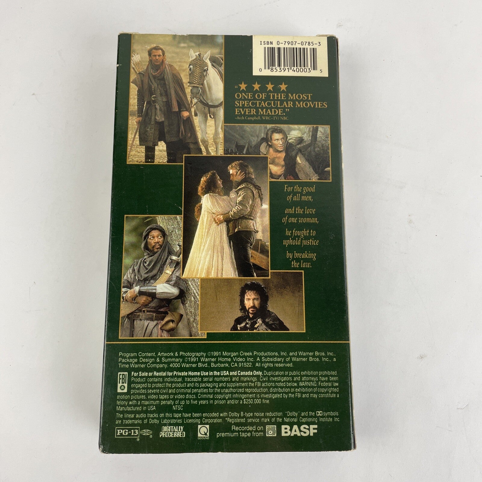 Kevin Costner is Robin Hood : Prince of Thieves (VHS, 1991) PG-13 BASF - LOOK