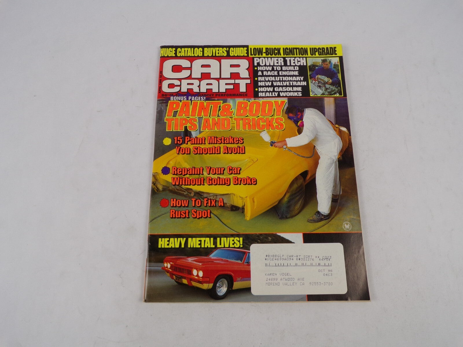 April  1995 Car Craft Paint & Body Tips And Tricks Huge Catalog Buyers' Guide Lo