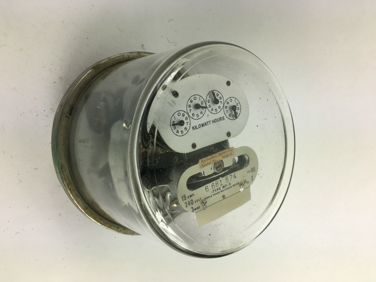 Richardson RMF-S Kilowatt Hours Single-Stator Watt Hour Meter Type MF-S 240v 3w
