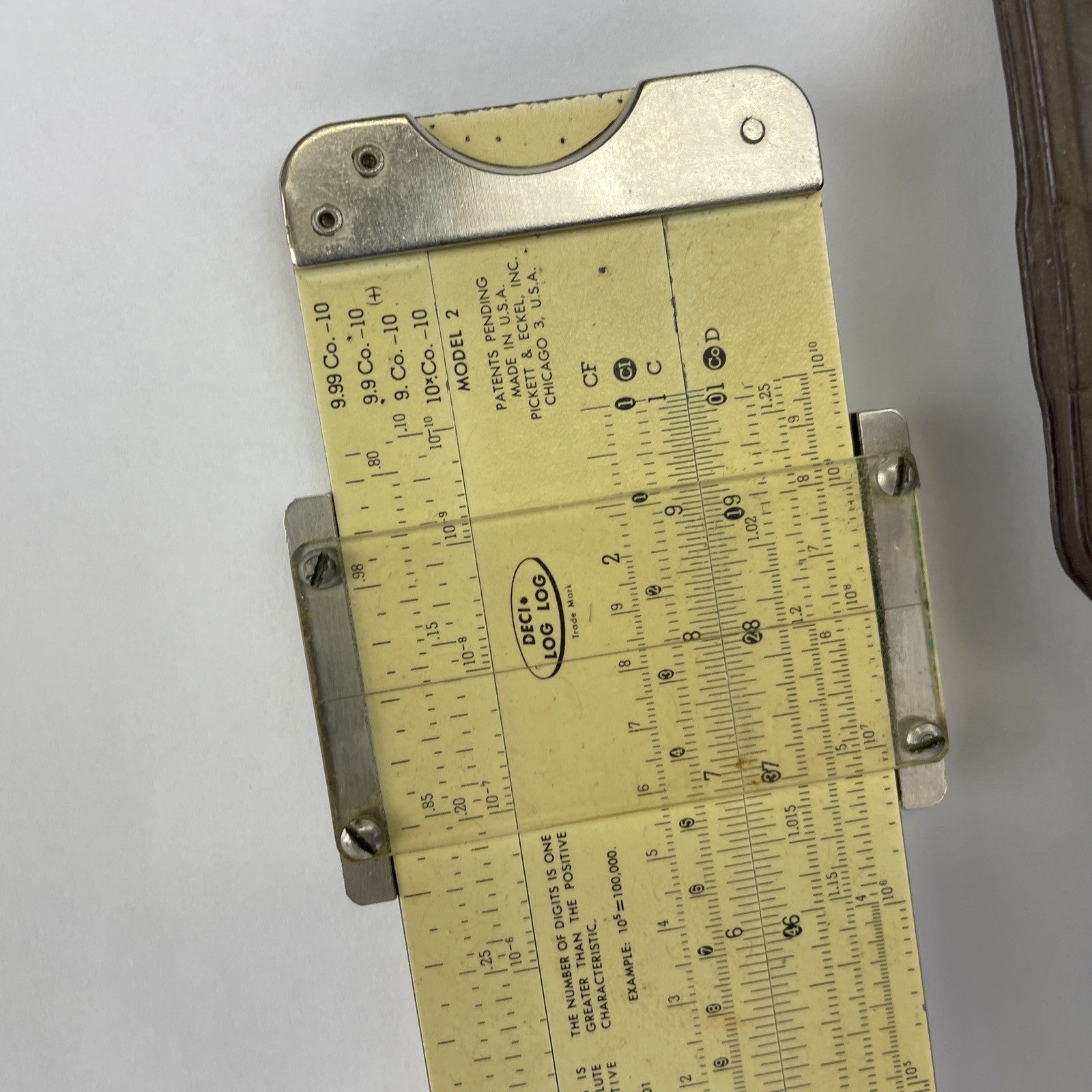 Vintage Pickett Eckel Model 2 ES Slide Rule Ruler Synchro-Scale Log with Case