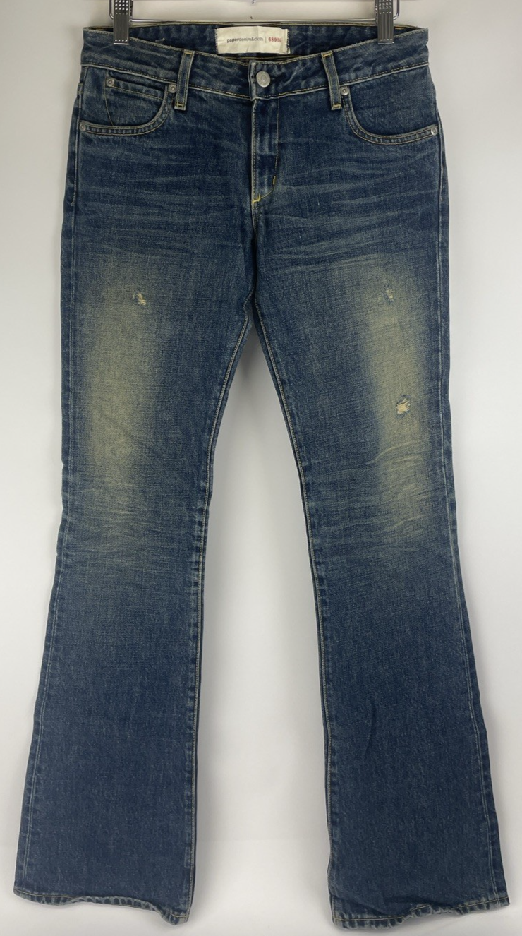 Paper Denim & Cloth 68900 Med Wash Women's Denim Jeans Sz 25 Y2K Distressed Worn