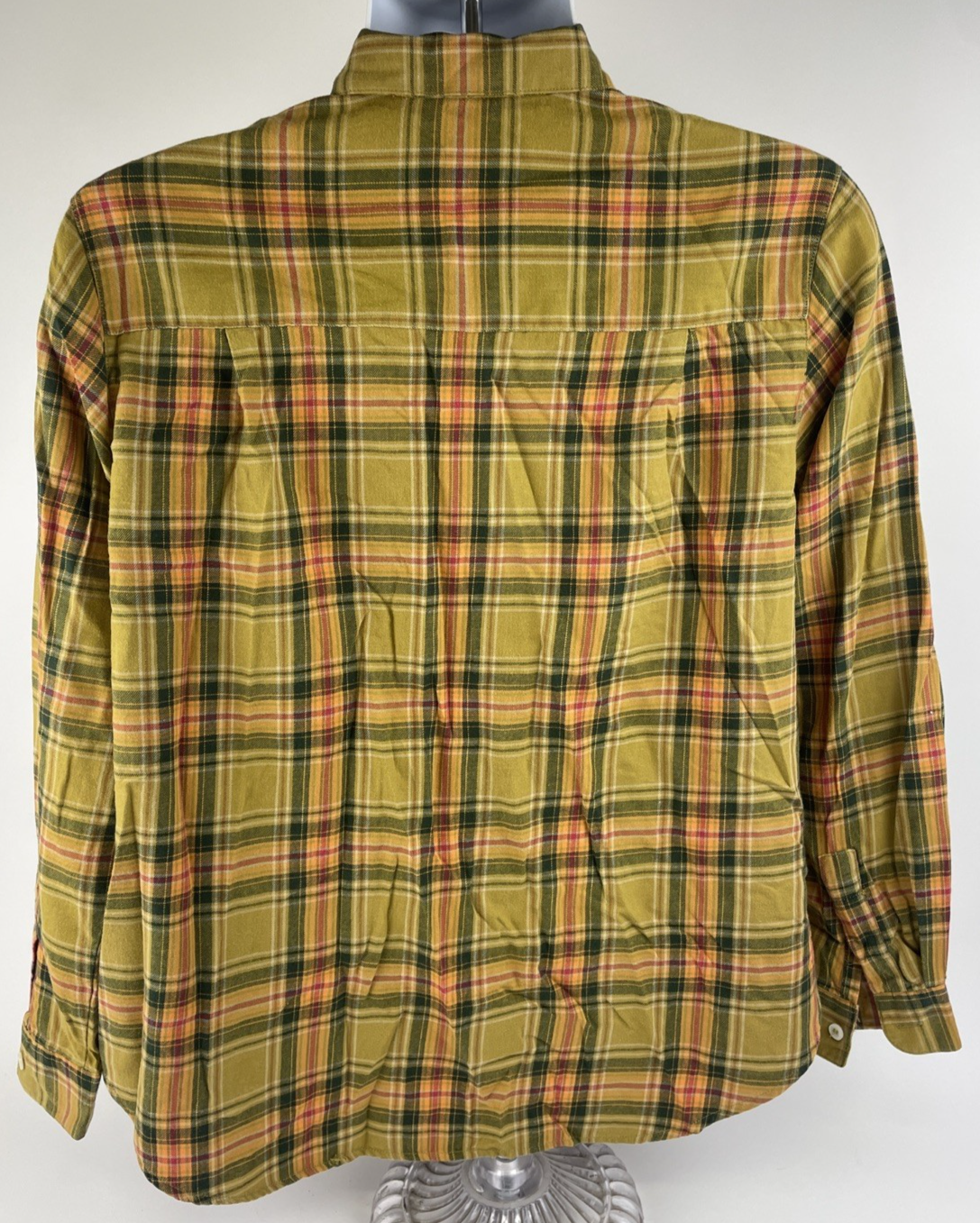 Liz Claiborne LizSport Petite Plaid Button-Up Shirt Women's Size M Long Sleeve