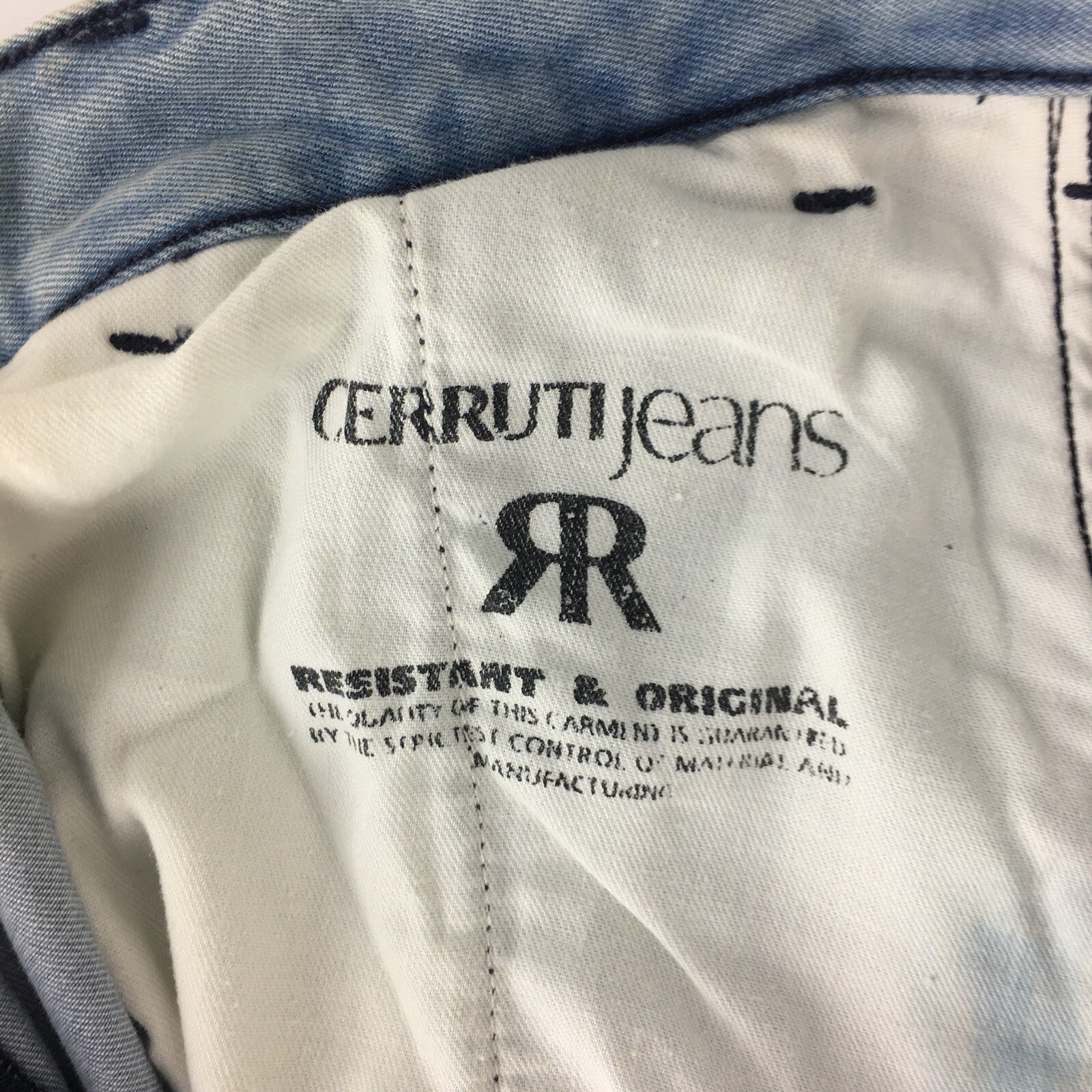 CERRUTI Essential Light Wash Blue Cotton Denim Mens Jeans Straight 52 
