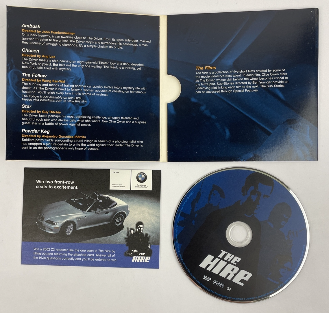 BMW Films Presents, "The Hire" A Series of 8 Short Films DVD Video Widescreen