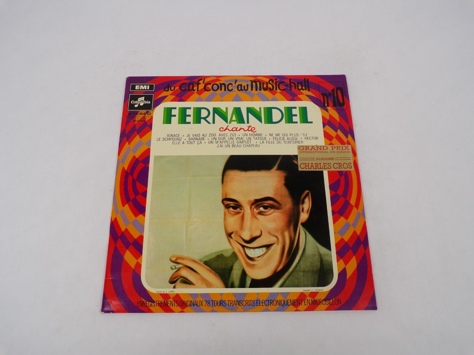 Du Caf'conc'au Music-Hall Fernandel Chante Ignace Un Homme Vinyl Record