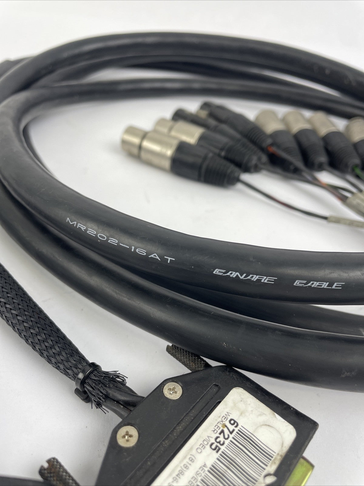 Male / Female 25 Pin AES EBU to 4M  4 x F 4 x M 3 Pin XLR Breakout Snake Cable