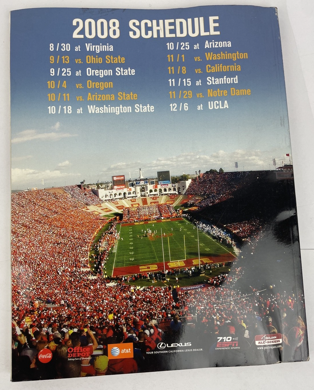 USC Trojans Football 2008 Media Guide Taylor Mays Rey Maualuga Brian Cushing