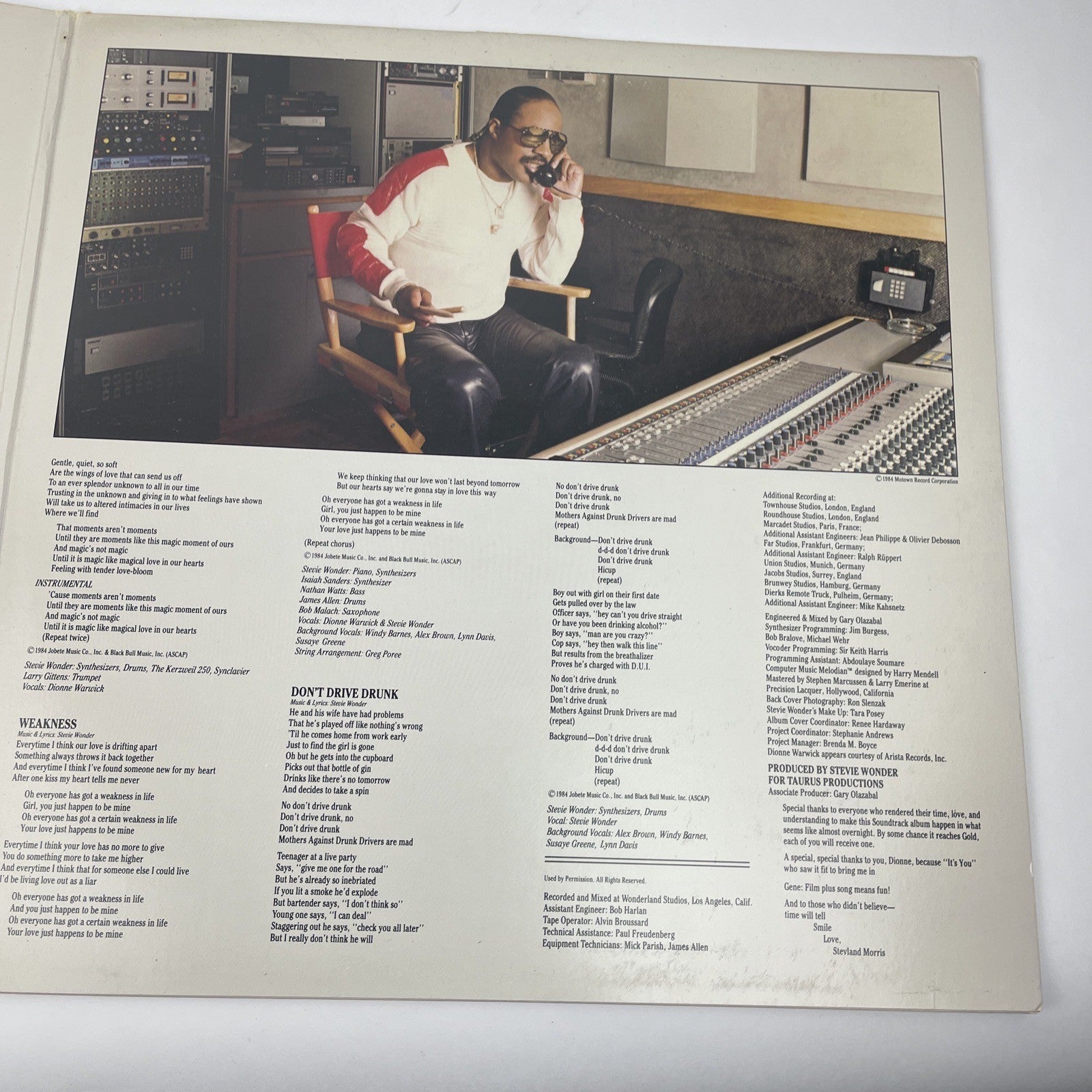 Stevie Wonder ‎The Woman In Red Motion Picture Soundtrack 1984 Vinyl LP Motown