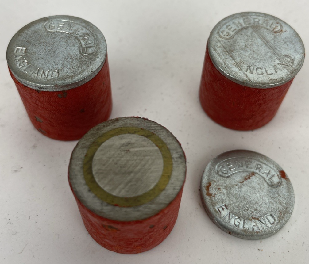 3 x General Tool Alnico Button Type Magnets Magnet Made In England .8125" 13/16"